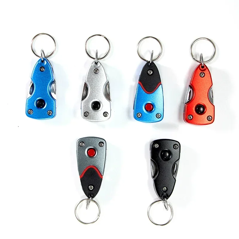 Multifunctional Outdoor 6-in-1 Folding Knife Mini Pocket Keychain Multitool Bottle Opener Screwdriver Blade LED Survival Tool