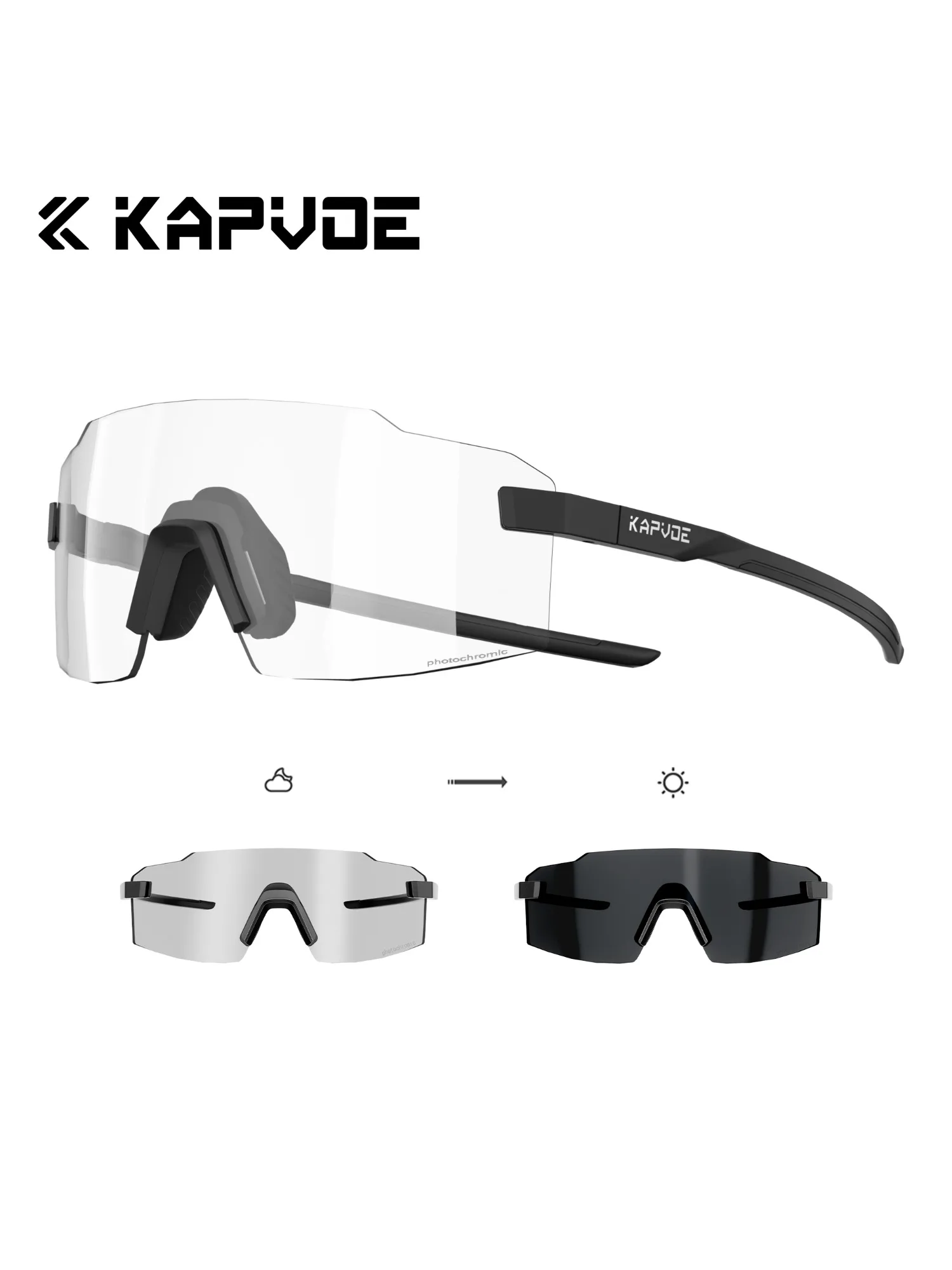 AliExpress kapvoe Kapvoe Photochromic Runnning Sunglasses  Light-Weight Cycling Glasses for Men Wide Vision Adjustable Women UV400 Hiking Eyewear