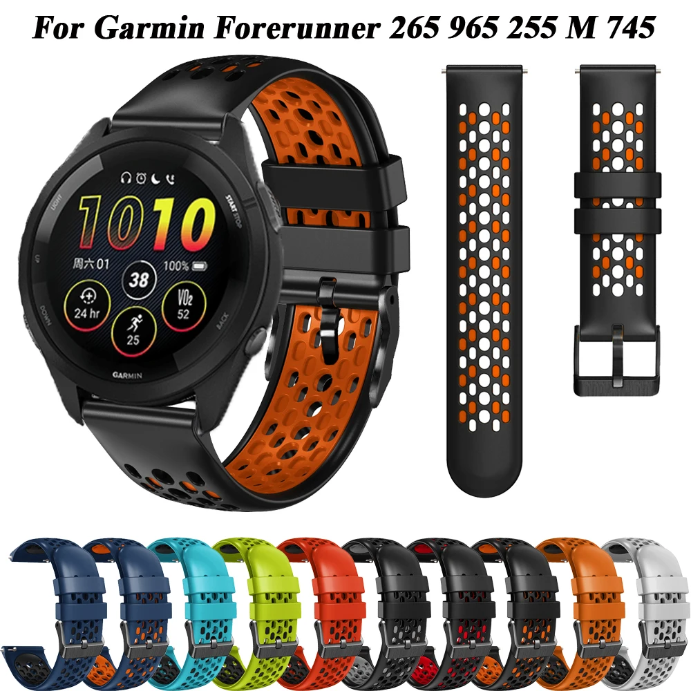 

Ремешок силиконовый для смарт-часов, 22 мм, для Garmin Forerunner 265, Forerunner 255 Music 965 745 Vivoactive 4