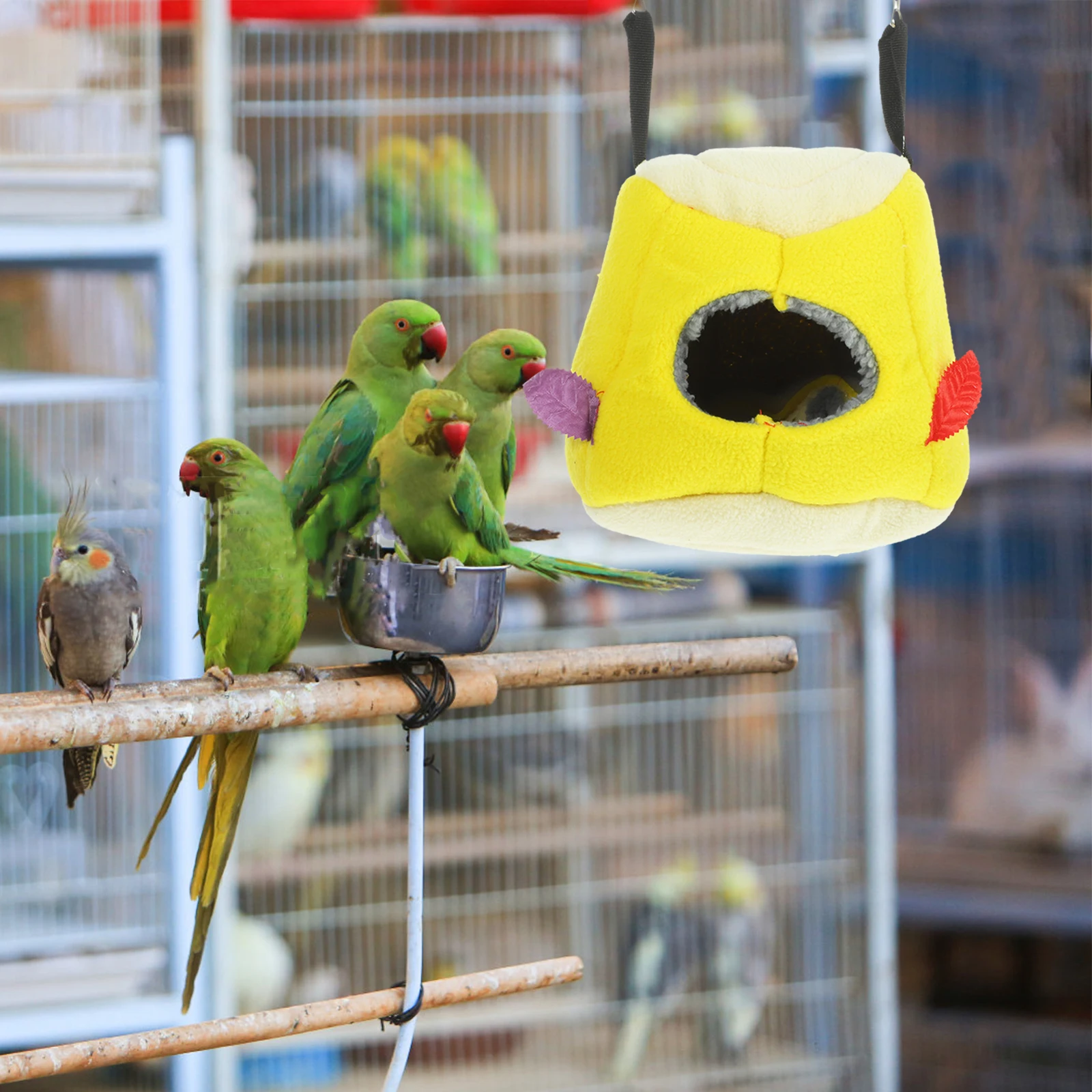 

Winter Bird Nest House Cozy Hammock Bed Cage Hanging Pet Tent Small Animal Parrot Resting Comfortable Safe Wear Resistance