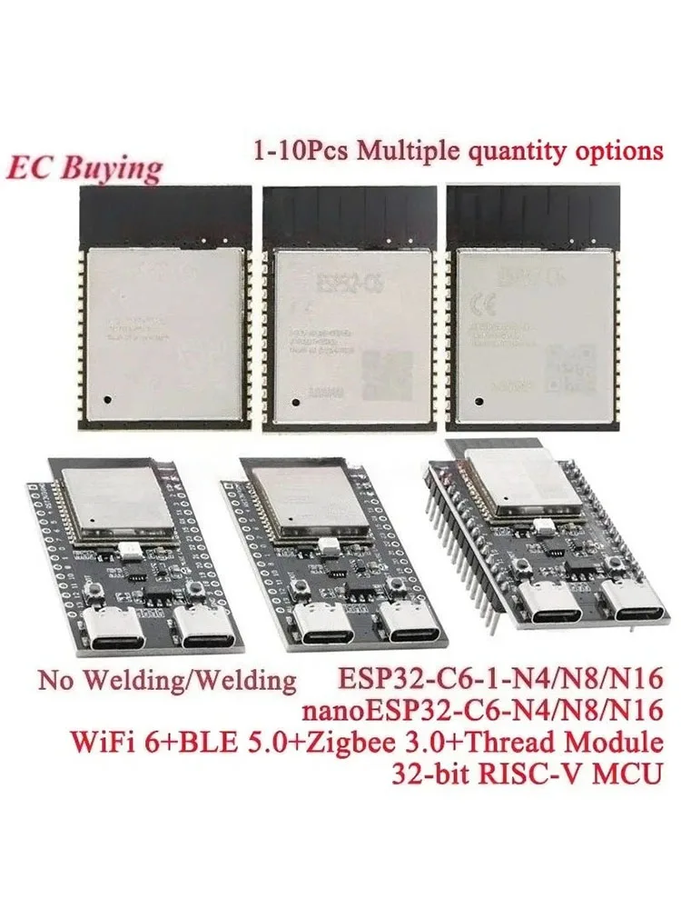 1-10 szt. ESP32C6 ESP32-C6-1 NanoESP32-C6-N4/N8/N16 Bezprzewodowy Moduł WiFi Wi-Fi 6 Ble 5.0+Zigbee 3.0+Thread MCU Płytka Rozw — zdjęcie produktu 7