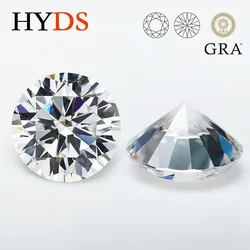 Moissanite Stone Top D Color VVS1 Round Cut 0.2-12Ct Pass Diamond Tester Gemstone Beads for Jewelry Making with GRA Certificate