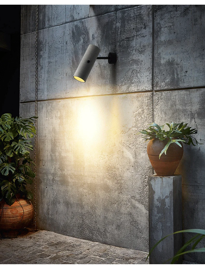 

Drop Shipping Cement Industrial Wall Lamp Living Room Bedroom Bedside Sconce Staircase Hallway Rotatable Spotlight LED Lights