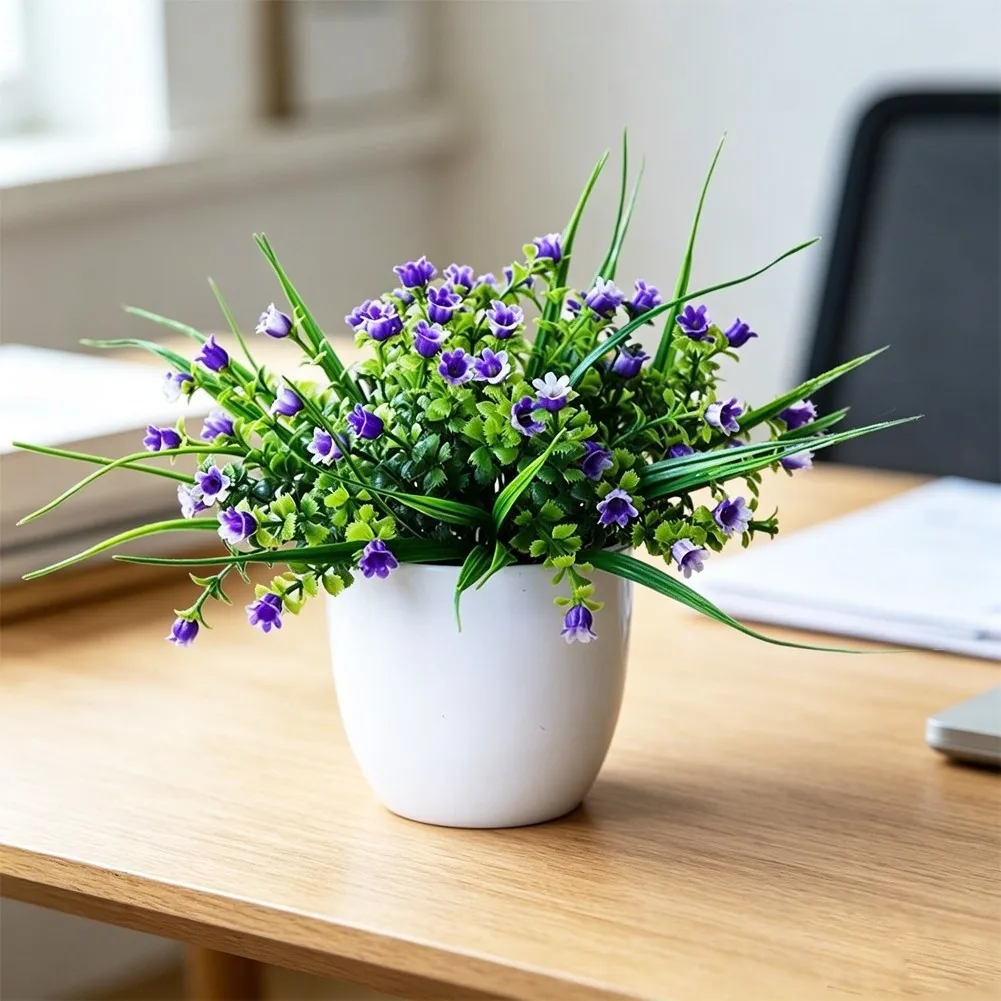 Potted Fake Lily of the Valley Flower for Office Desk Home Shelf Decor Modern Scandinavian Interior Styling 1pc