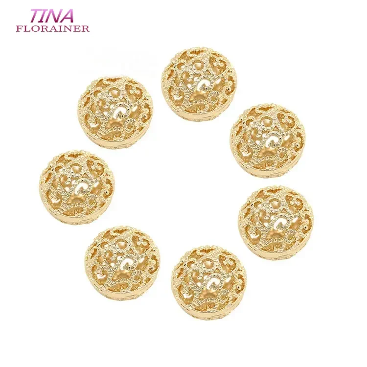 6PCS 10MM 14K Gold Color Brass Metal Round Beads Bracelet Beads High Quality Diy Jewelry Accessories