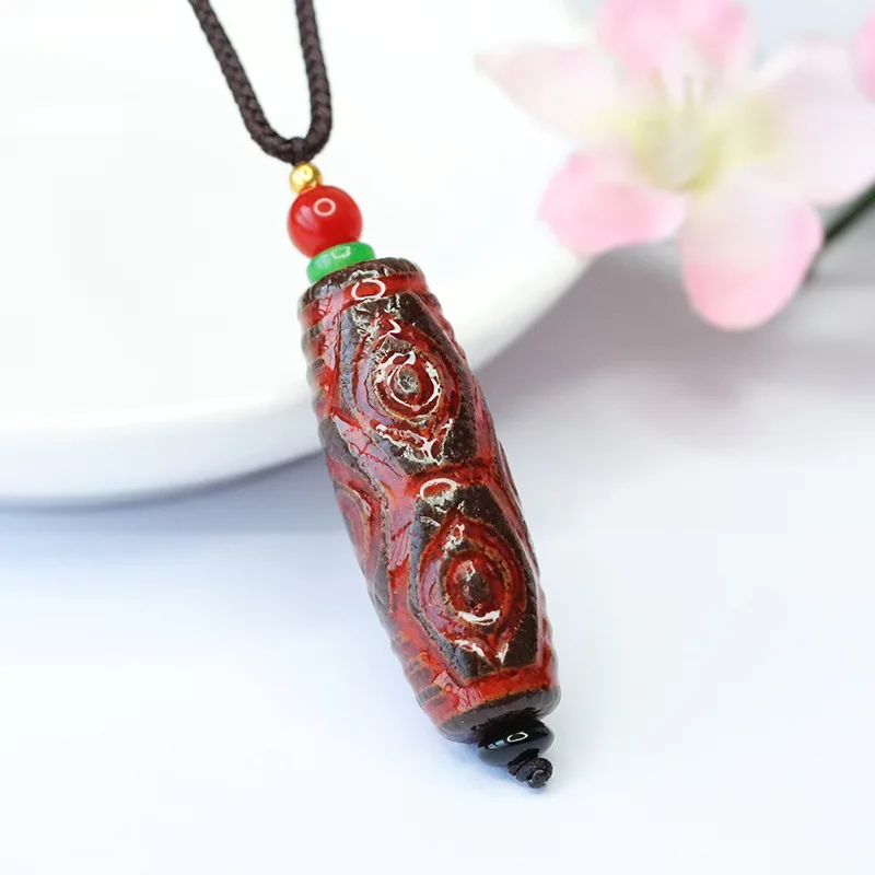 

Феникс глаз дзи бусина агат кулон кулон ювелирные изделия в тибетском этническом стиле