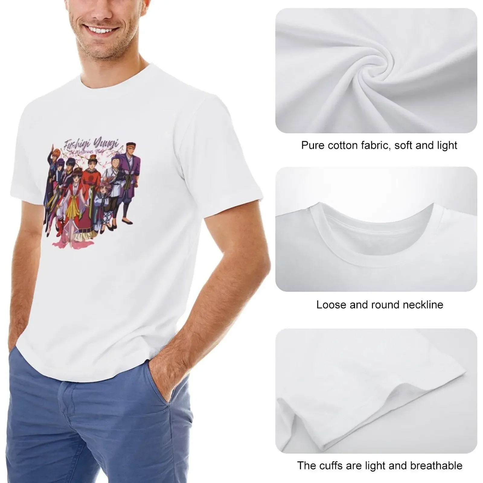 Fushigi Yuugi Group With Title - ORIGINAL by SillyFun.redbubble.com T-Shirt Short sleeve summer clothes mens clothing