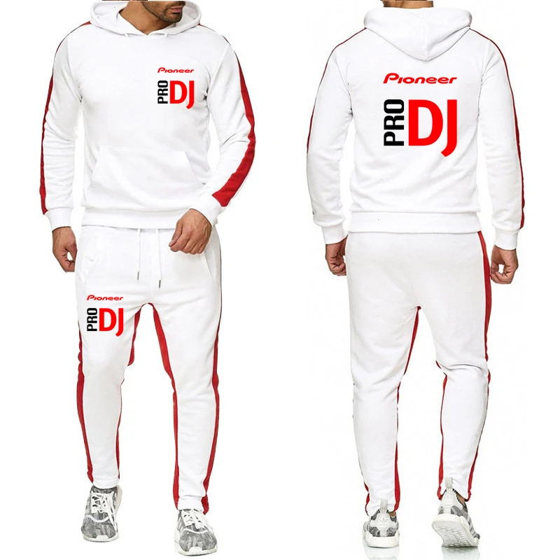 Men's Spring Attracts Attention 2-Piece Set Pioneer Pro DJ Printed Hoodie Tops Pants Fleece Selling Sets Men Customizable Logo