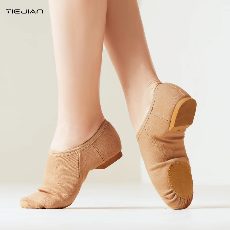 Ballet Dance Shoes Eomen Soft Soled Elastic Cloth Dance Shoes Indoor Youth Grade Basic Physical Training Jazz Shoes