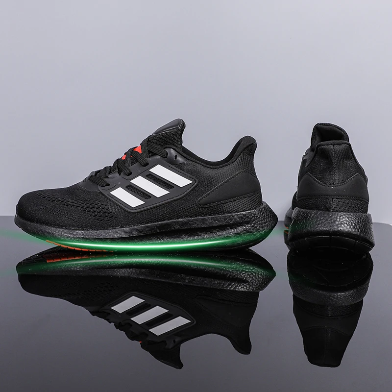 

Unisex Sports Shoes Lace Up Mesh Flexible Cushioned Thick Soled Running Shoes Wear-Resistant Outdoor Walking Fitness Shoes