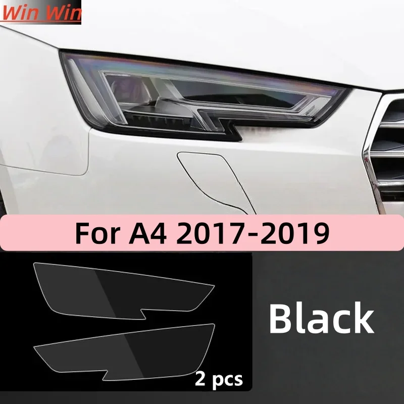 

2Pcs For audi A4 B8 B9 Car Covers Headlight Protective Film Transparent Balck Sticker Accessories Anti Scratch Auto Repair
