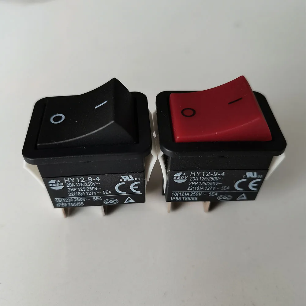 1 pieza KEDU HY12-9-4 20A 125/250V 2HP 125/250V 4 pines interruptor basculante de encendido-apagado