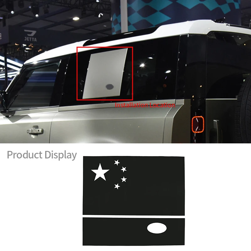 

For Land Rover Defender 90 2020-2021 Car Rear Door Exterior Side Window Pull Flower Film Stickers Decal Emblem Car Accessories