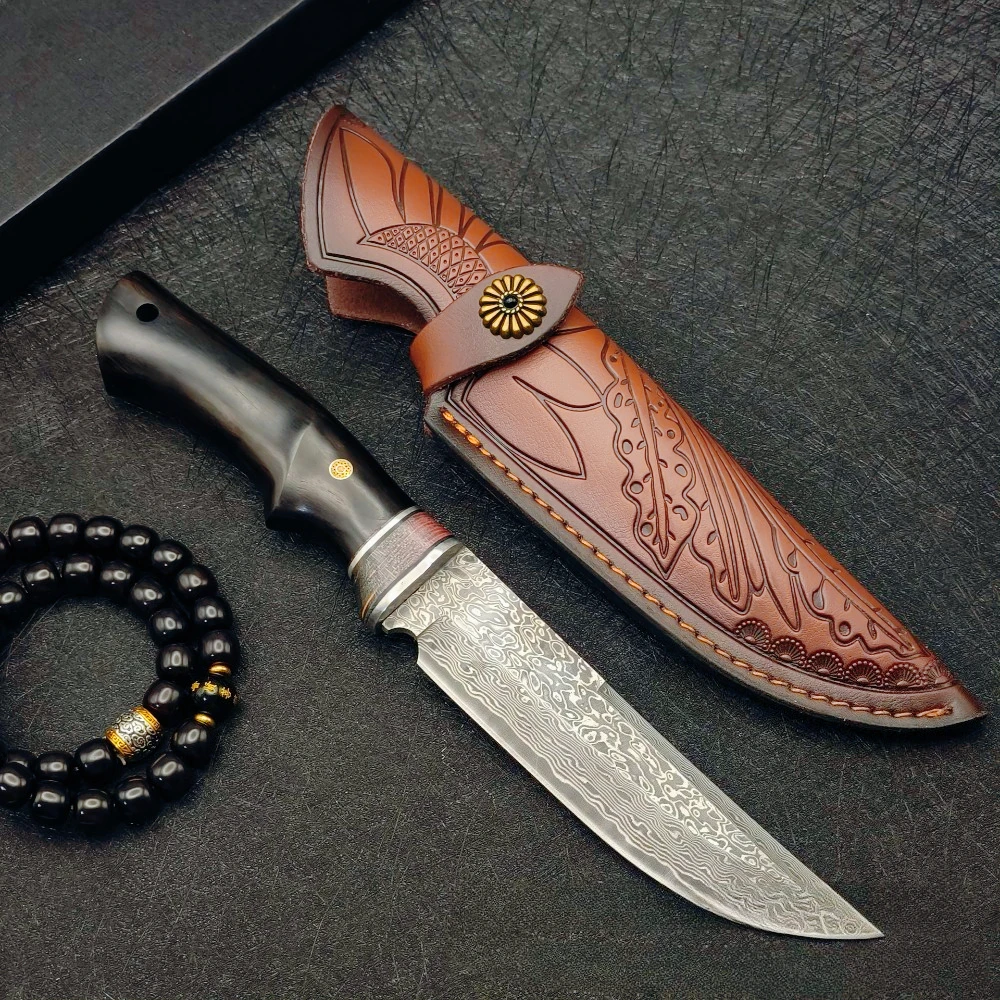 

VG10 дамасское лезвие, ручки из черного дерева, тактический охотничий нож, инструменты для самообороны, кемпинга, выживания, EDC, боевые ножи