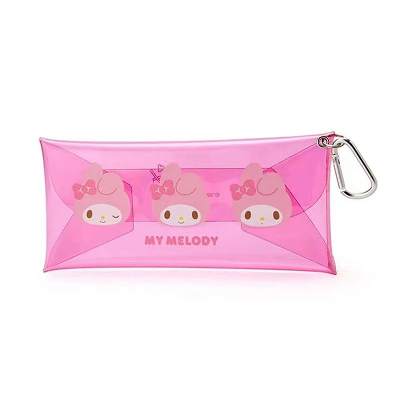 Sanrio Kuromi Hello Kitty Purin Dog Pencil Case Keychain Cartoon Transparent Water Proof Storage Bag Bags Pendant