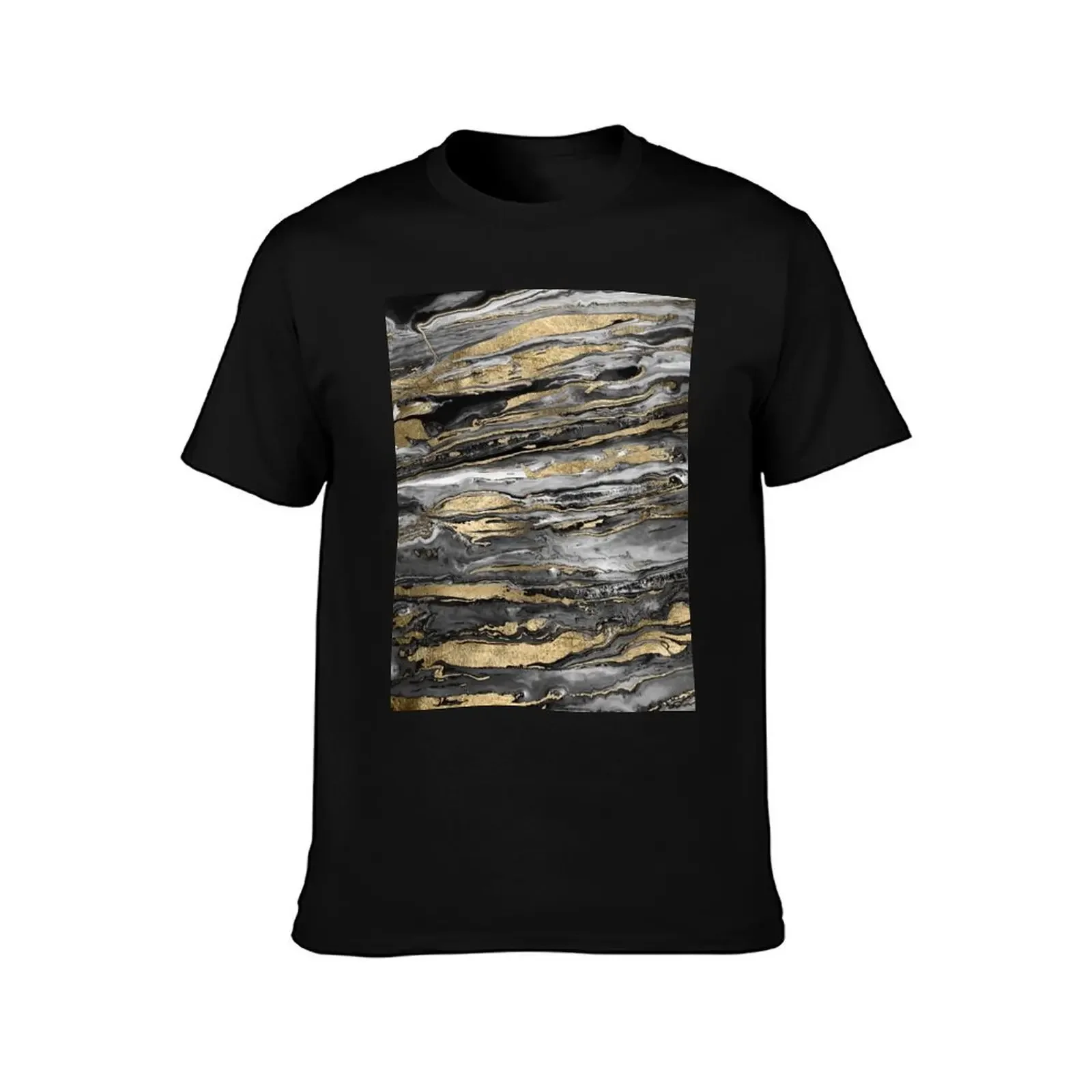 Stylish Grey Gold Abstract Marble T-Shirt blue archive plain outfits for men