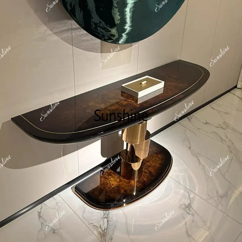 Italian light luxury high-end bright tree tumor surface simple atmosphere golden entrance entrance