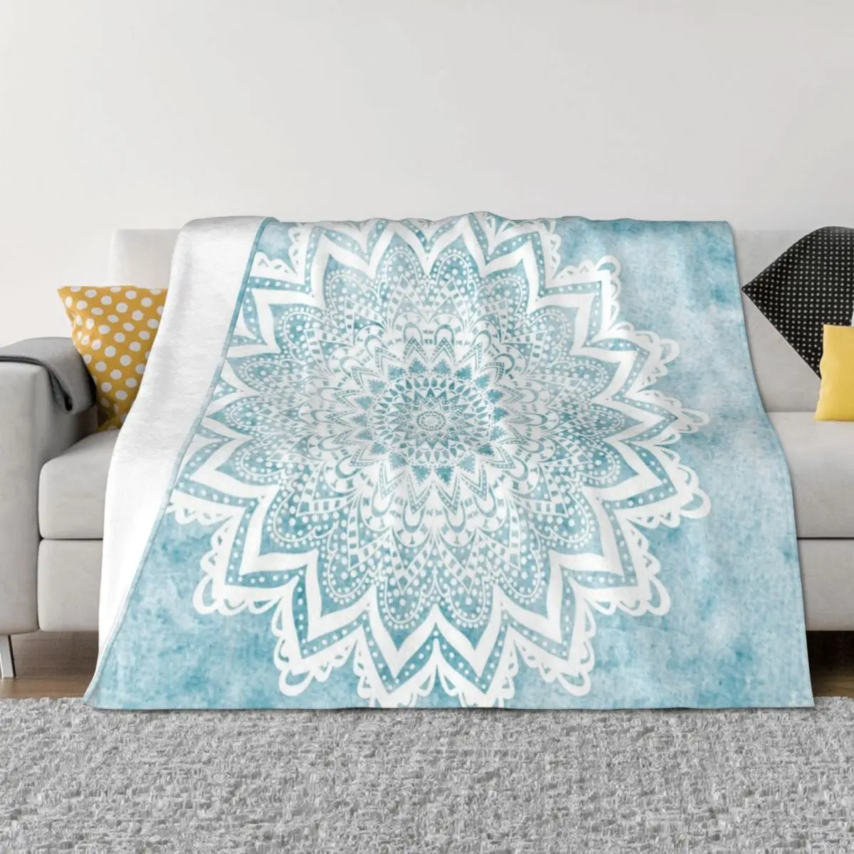 

MANDALA SAVANAH LIGHT BLUE Throw Blanket Hair for winter decorative Blankets