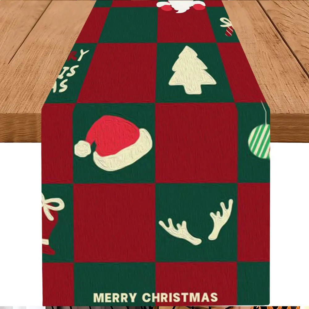 Linen Table Runner Movie Night Now Showing Marquee with Popcorn Film Reels on Red Stripes Home Theater Party Table