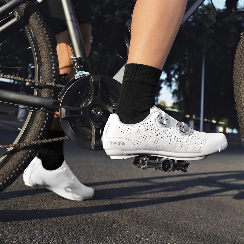 Herren Fahrradschuhe Radsport Schnellverschluss-Schuhe MTB Rennrad Unisex Profi-Rennschuhe Modische Gummi-Flachschuhe – Detail 19