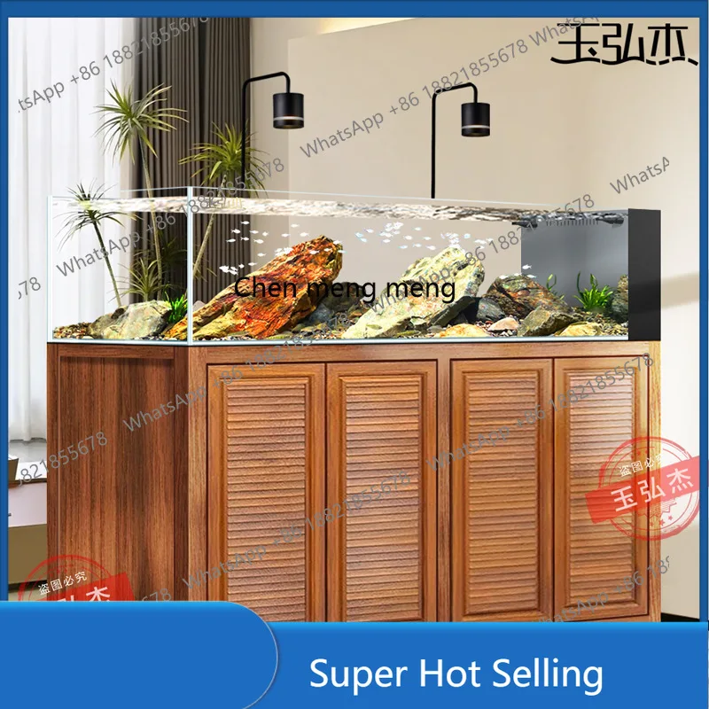 alloy stream tank ecological water-free bottom filter living room medium and large native tank ultra-white glass aquarium