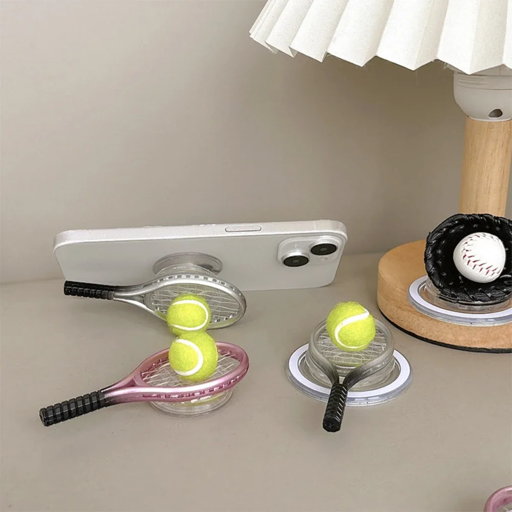Mini Baseball Magnetic Phone Stand Evolving Adhesive Racket Airbag Support Student Office Desk Organizer for Drama Watching242