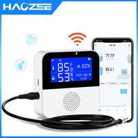 Haozee Tuya Smart WIFI Temperature and Humidity Sensor with Backlight LCD Display Indoor Thermometer Hygrometer Meter