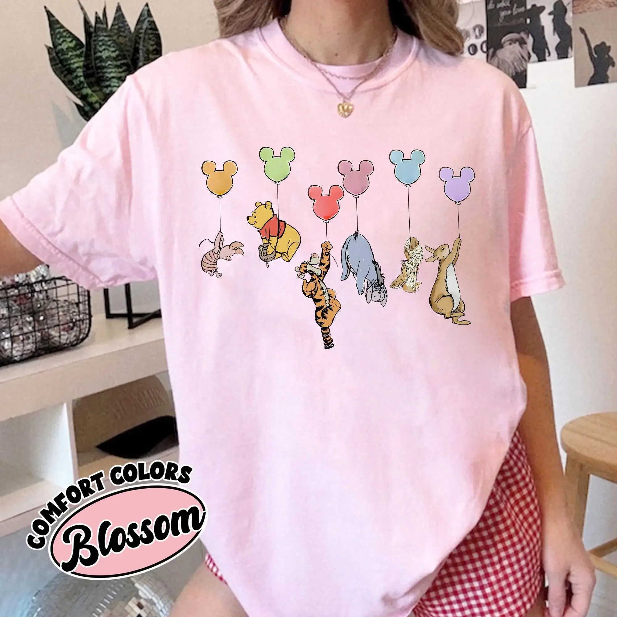 2026 new Adult and Children's Parent-Child Winnie The Pooh Multi-Color Printed Cotton Sports Casual Comfortable T-Shirt