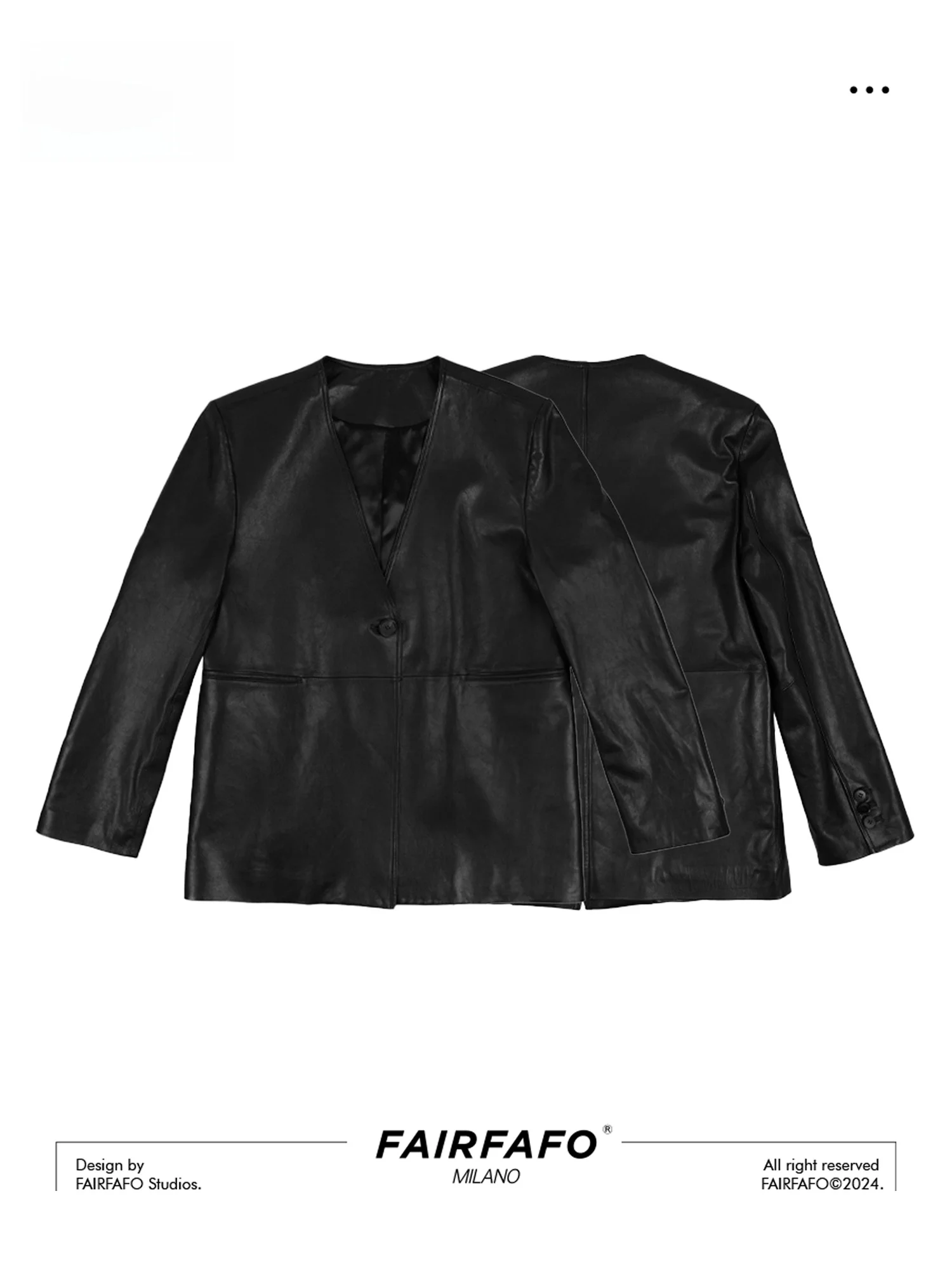 

Кожаная куртка с глубоким V-образным вырезом, свободного кроя, без мехового воротника, из полиэфирного волокна, только химчистка, LB23WT008