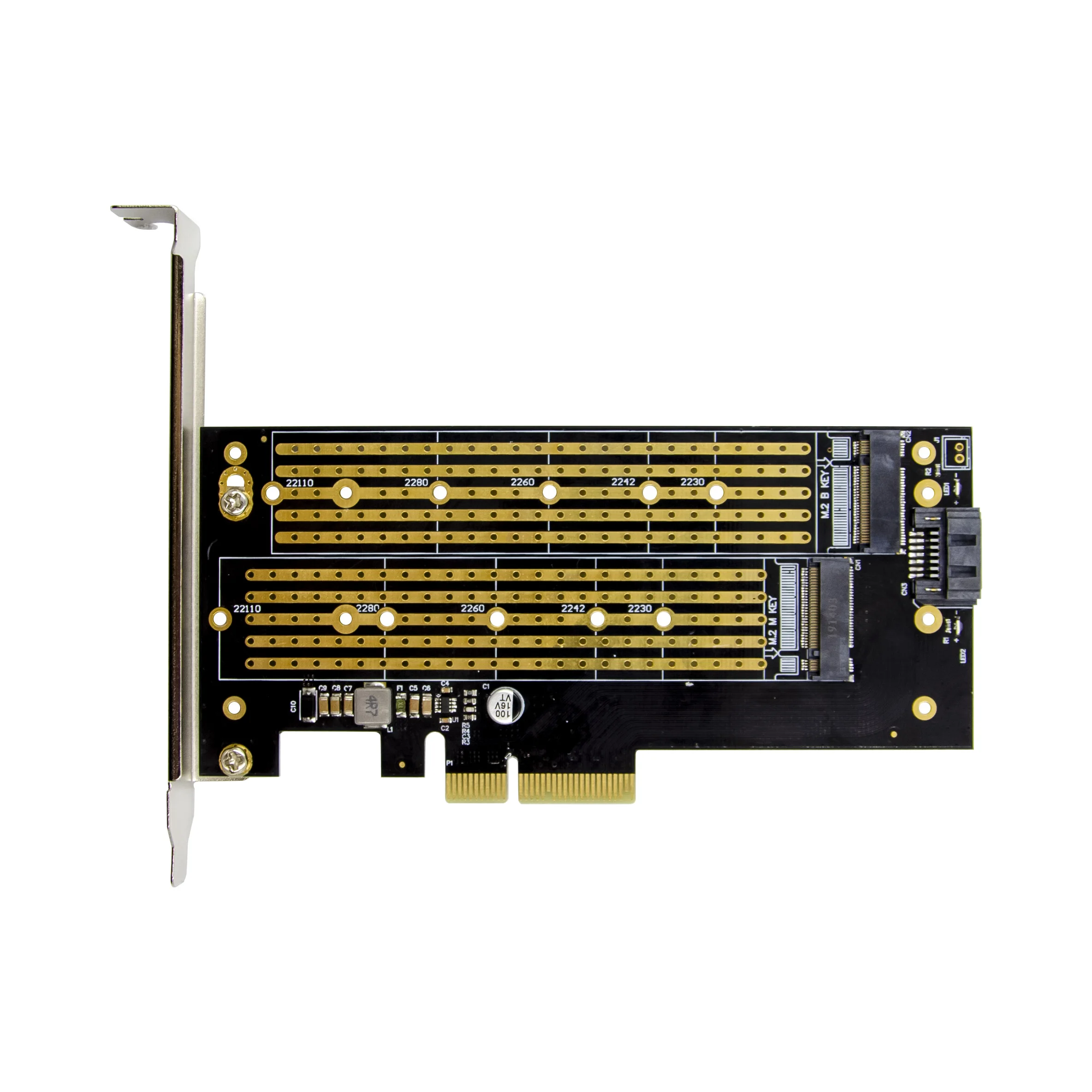 5PCS PCIe X4 M.2 B Key M Key NVMe SSD NGFF PCIe Riser Adapter
