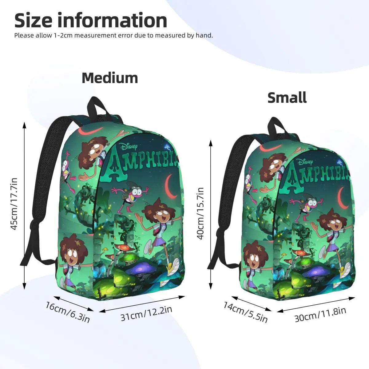 Amphibia Anne Boonchuy Fashion Backpack Sports Student Business Magic Cartoon Advanture Daypack for Men Women Laptop Canvas Bags