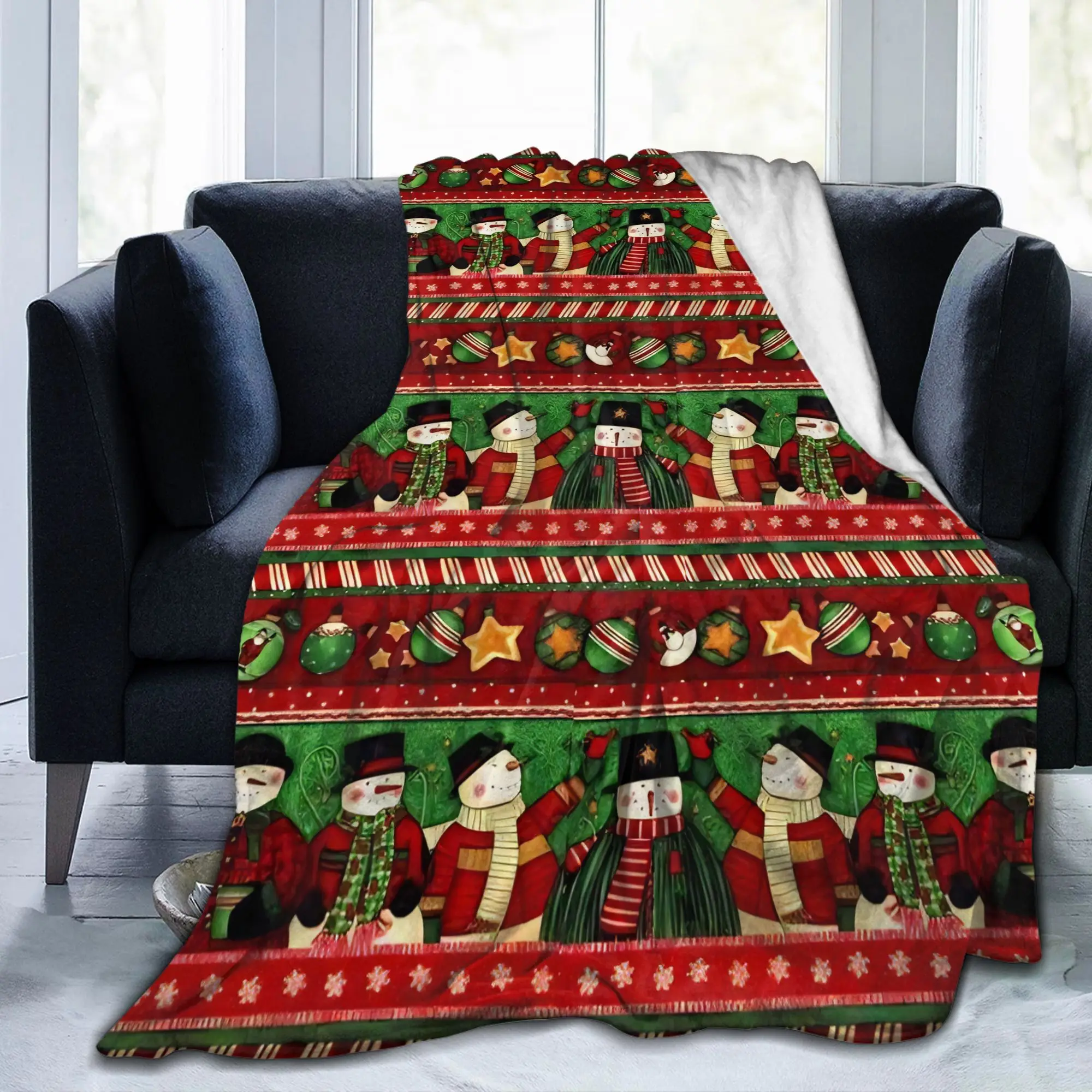 

Christmas Snowman Tree Blankets Coral Fleece Plush Winter Multifunction Super Soft Throw Blankets for Bed Travel Bedspreads