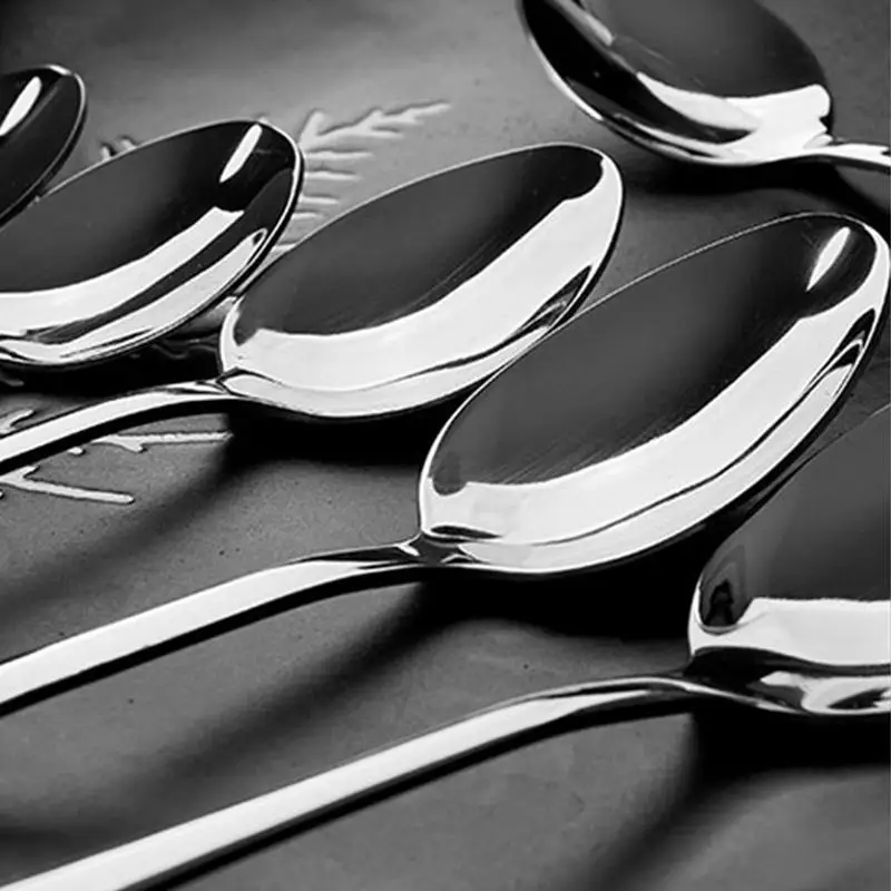 Food Grade Serving Metal Spoons Teaspoon Dishwasher Safe Tableware Multifunctional Dinner Spoons For Kitchen Teaspoon ice cream