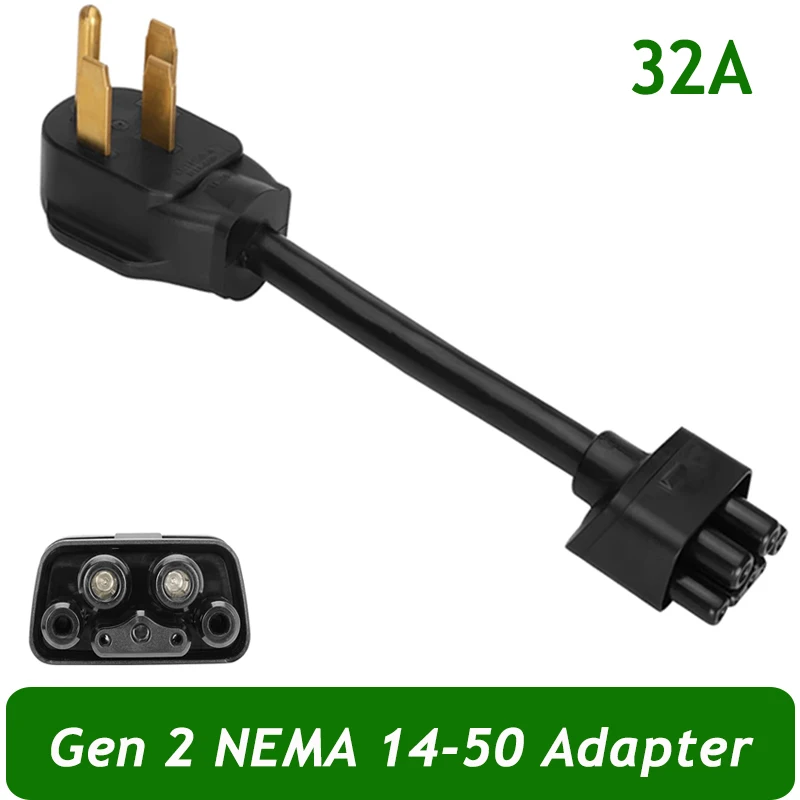 NEMA 14-50 Adapter for Tesla Gen 2 Ev charger extension cord Connector Adapter, Max 32Amp, Only Work for 240/250V Outlet for Tes