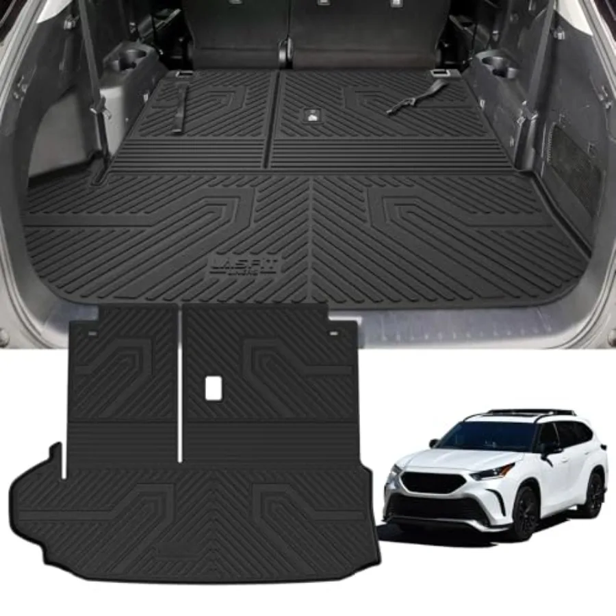 

Всепогодный коврик для багажника Highlander 2020-2026 из TPE, черный, на заказ, с премиальной защитой спинки сидений