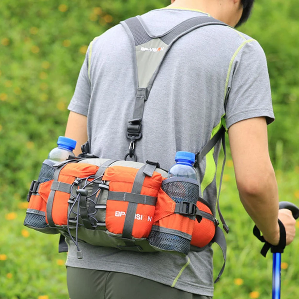 Obrázek 3: Unisex tramping pás pack s láhev držáky & bedra popruhy sport úložný brašna tramping fanny pack pro kemping cyklistika horolezectví