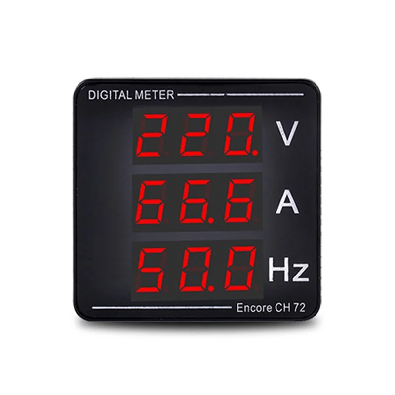 Amperímetro de CA, voltímetro con tres pantallas, medidor de frecuencia de voltaje de corriente, AC50-500V, 10-99,9Hz