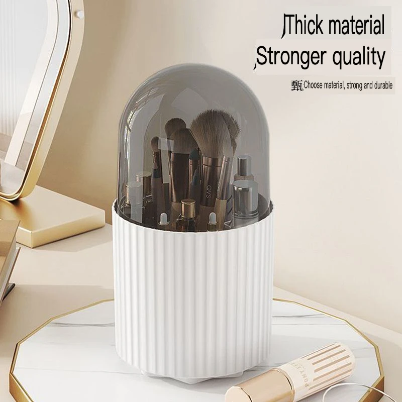 Picture 3: Desktop Makeup Storage Box Makeup Storage Dustproof Rotating Dresser Lipstick Eyebrow Pencil Eyeshadow Storage Bucket
