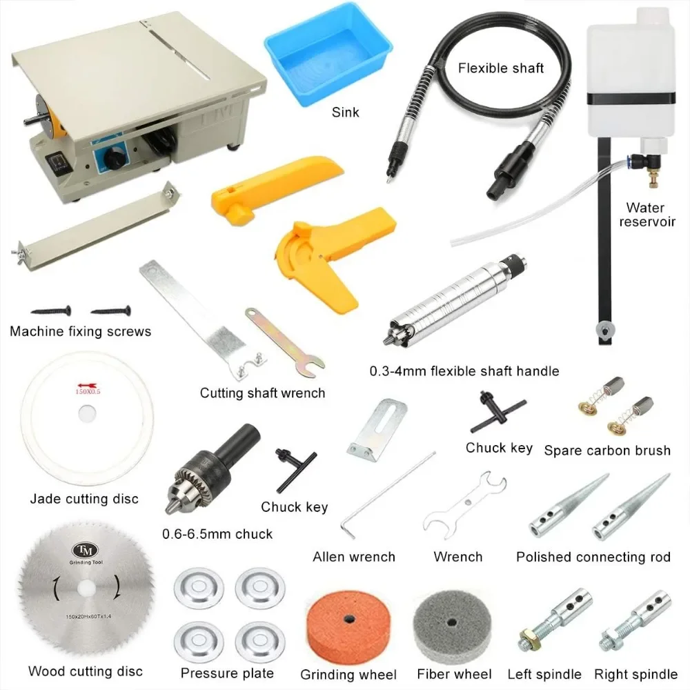 Jóias Lapidary Serra para Corte Rochas, Mini Mesa Serras Grinder, máquina de polimento, Equipamento DIY, 110V, 0-10000r/min