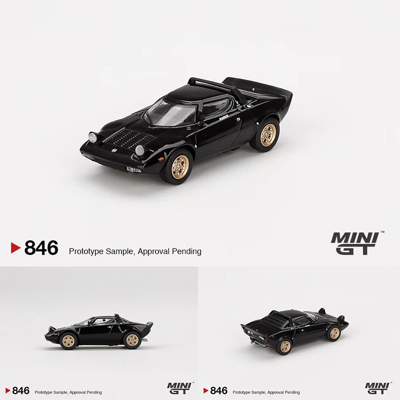 Mini Stratos HF Stradale Nero Diecast Diecast modelo, coleção de brinquedos em miniatura, MINIGT 846, 1:64