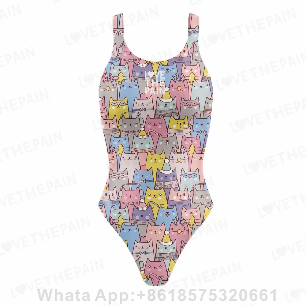 Love The Pain Badmode Dames Print Eendelig Badpak Vrouwen Sport Badpak Strandkleding Bodysuit