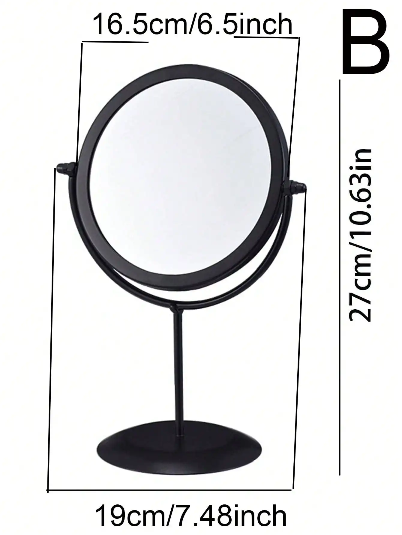 1 szt. Obrotowe lusterko z metalową ramą, prosty, przenośny prezent do toaletki, idealny do dekoracji domu.