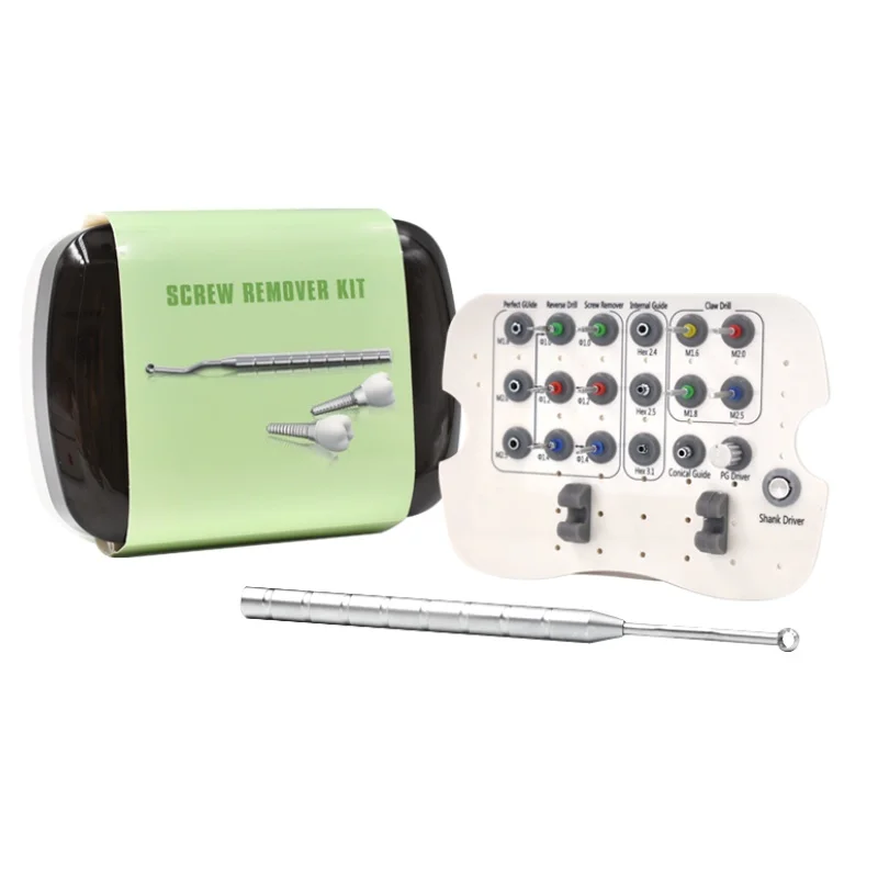 Dental Screw Remover Kit Implant Surgical Universal Tool Box with 19pc Drivers Dental Instruments for Clinic Use