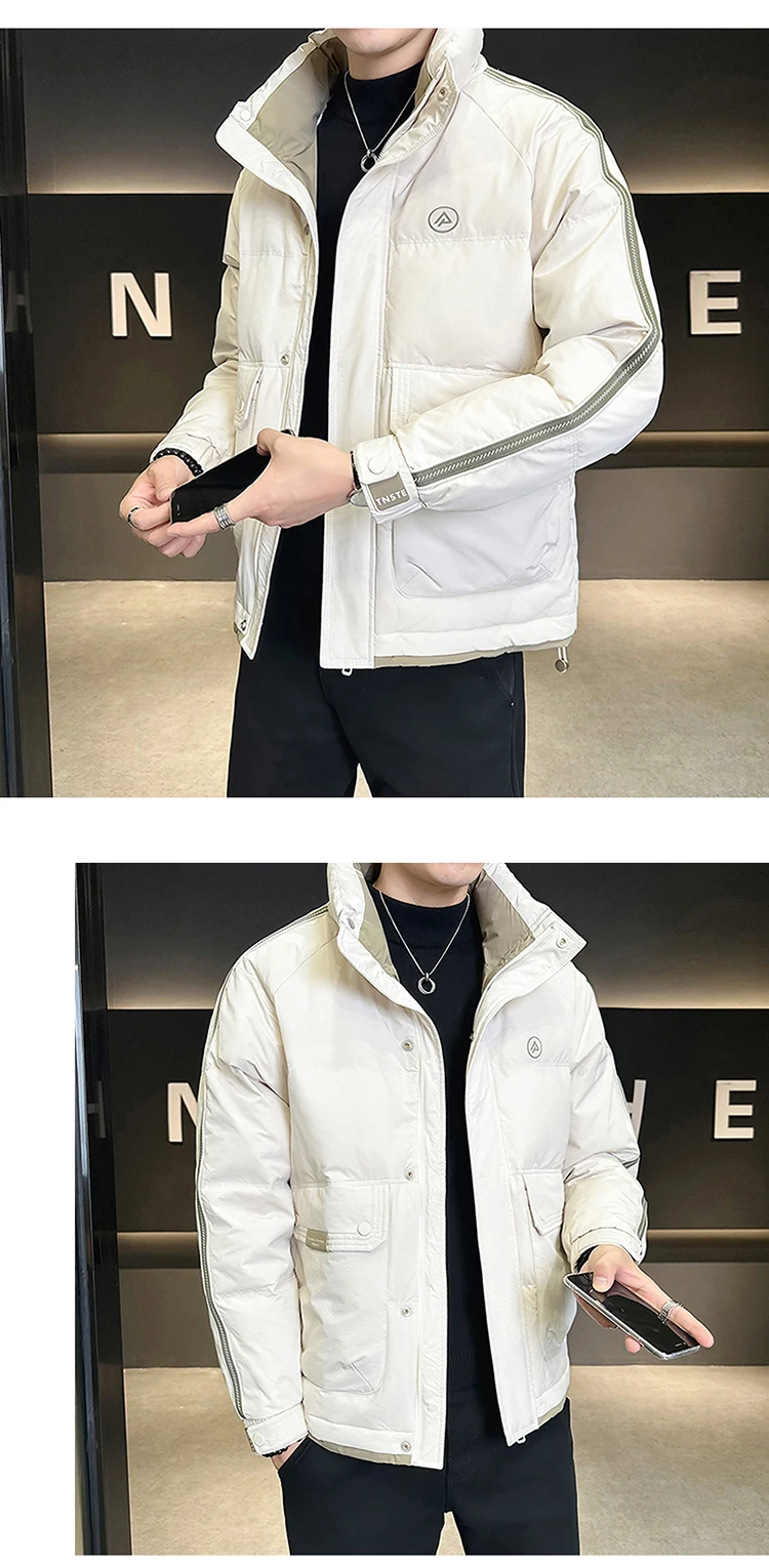 Men's down jacket, three-dimensional cutting technology, white duck down filling, casual warm down jacket top coat