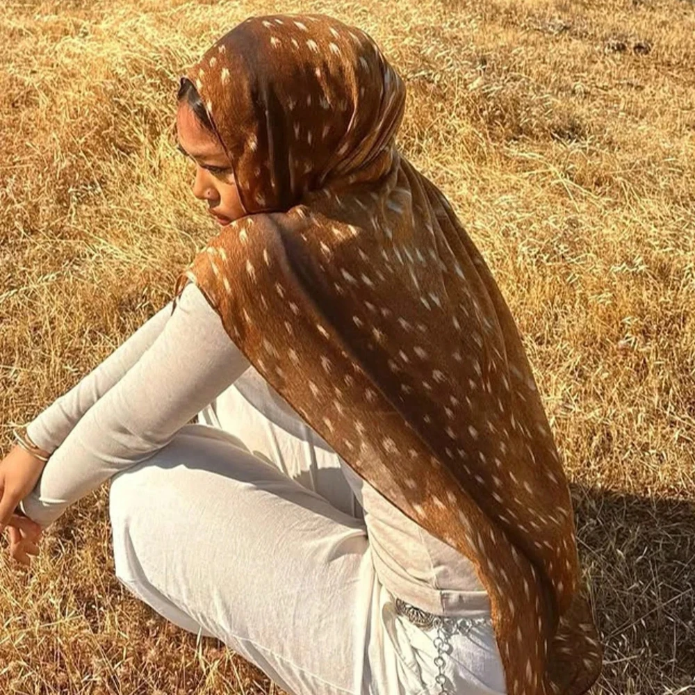 

Women's Watercolour Printed Islam Ramadan Scarf Lightweight Soft Muslim Hijabs Foulard Femme Summer Beach Scarf Hijabs