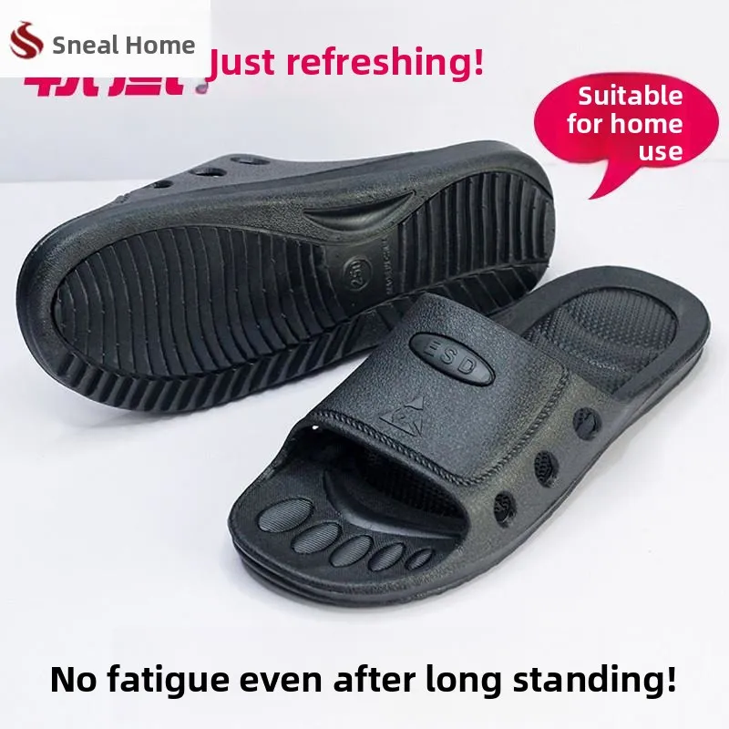 

Antistatic Slippers Soft Bottom Dust-Free Blue Black Unisex Electronic Industry Purification Work Shoes Home Comfort Footwear