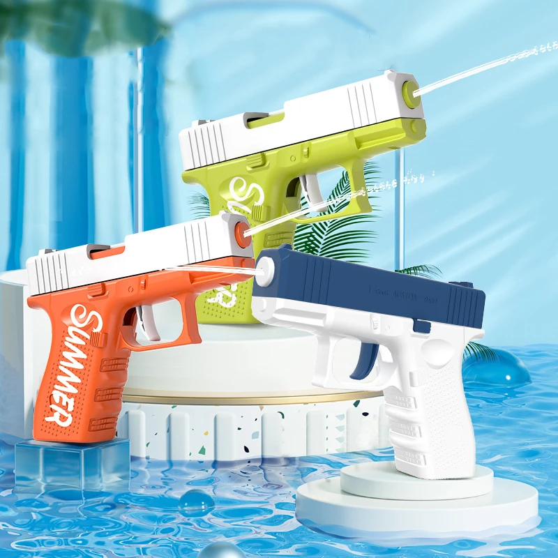 Pistola de agua Glock para niños, PISTOLA DE PULVERIZACIÓN de agua al aire libre, juguete Manual de explosión, juego interactivo para padres e