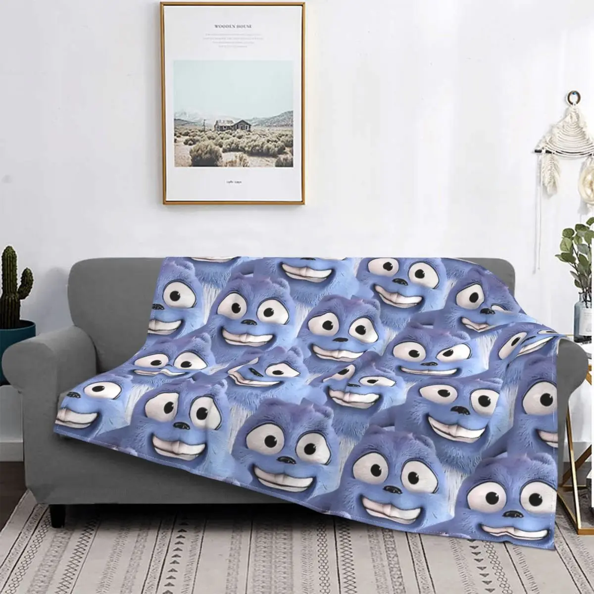 Grizzy And The Lemmings Blanket Coral Fleece Plush Spring Autumn Cartoon Ultra-Soft Throw Blanket for Bedding Bedroom Rug Piece