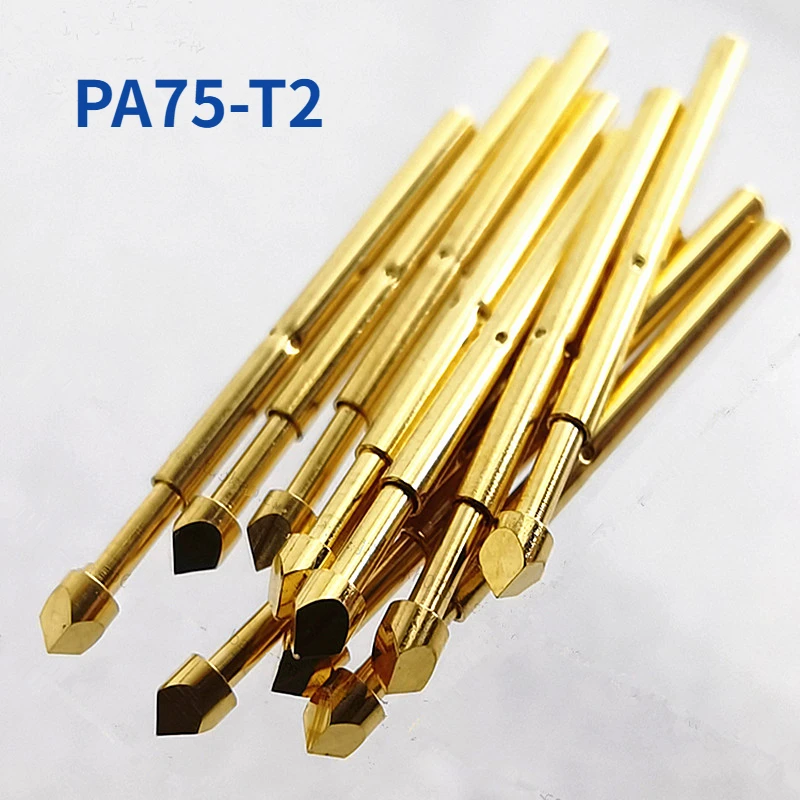 100PCS/Bag Gold Plated PA75-T2 Diamond Spring Test Probe Outer Diameter 1.02mm Length 16.35mm PCB Pogo Pin