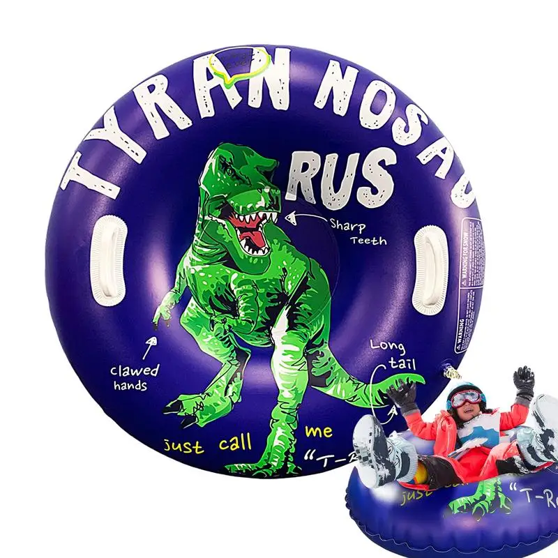 Snow Tubes For Sledding Heavy Duty Inflatable Dinosaur Snow Sled With Handles Winter Outdoor Sports Toys 91cm/36inches Sledding